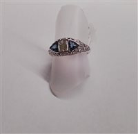 Anillo Soprana Gioielleria Mujer ANTICO in Platino DIAMANTE RETT ACQUAMARINA - DIAMANTE RETT ACQUAMARINA